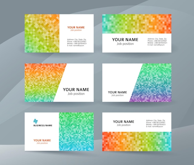 Business card layout template set18