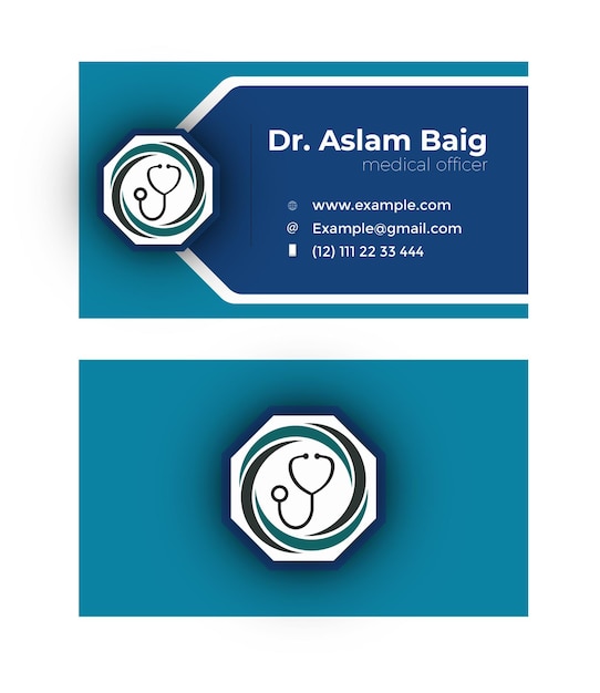 Vector business card for medical officet