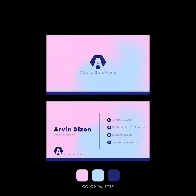 Business card mesh gradient neon color