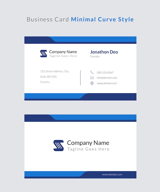 Business Card Minimal Curve Style