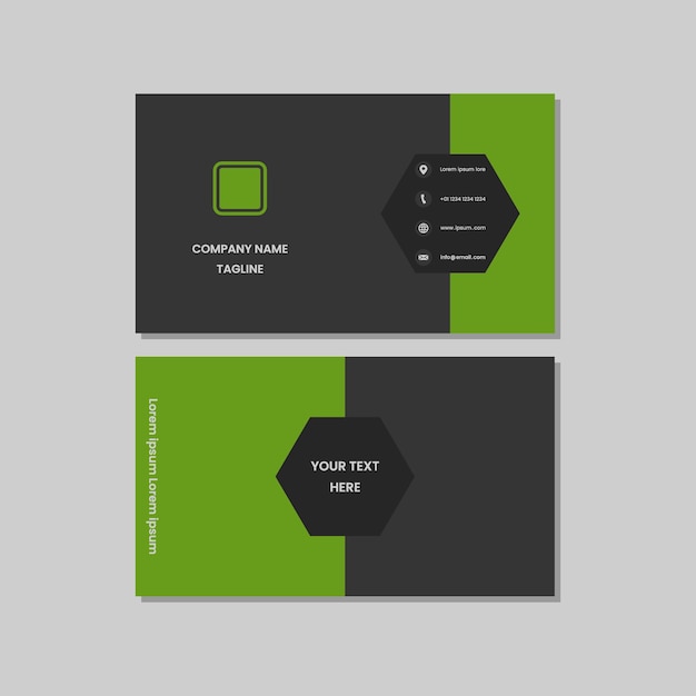 Business card mockup template green