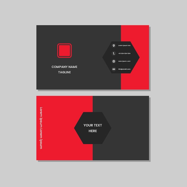 Business card mockup template red