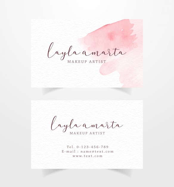 Business card splash watercolor template