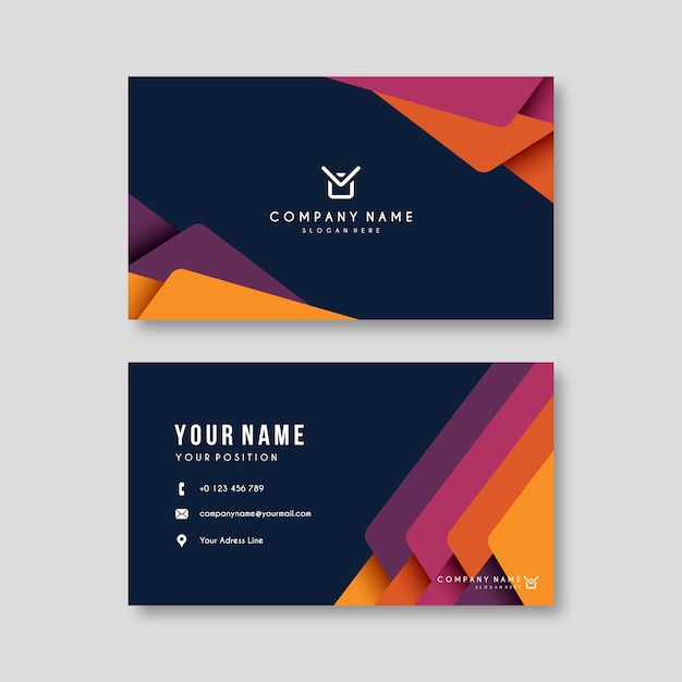 Business card template abstract colorful