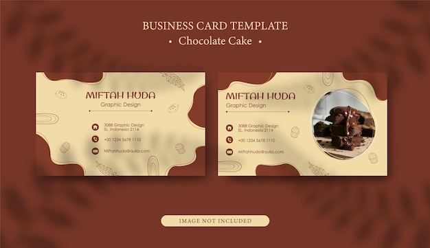 Business card template for chocolate cake