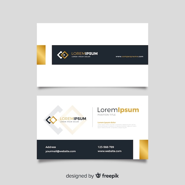 Business card template golden details