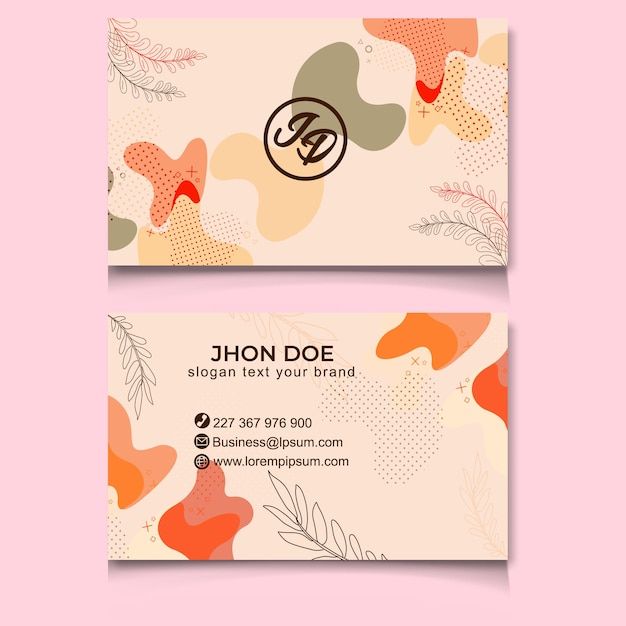 business card template monoline