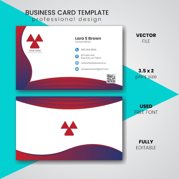 A business card template for a professional design.