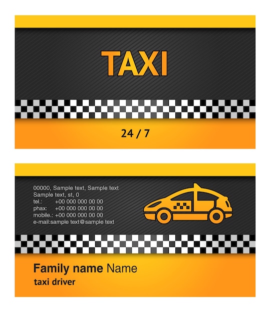 Business card template for TAXI