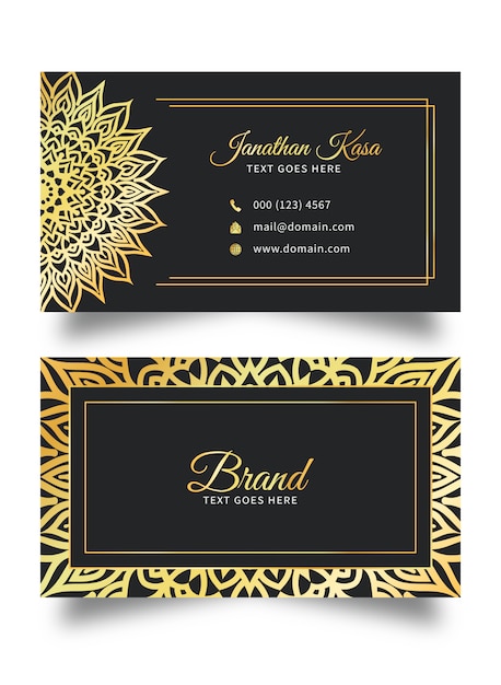 Business card template with floral abstract background