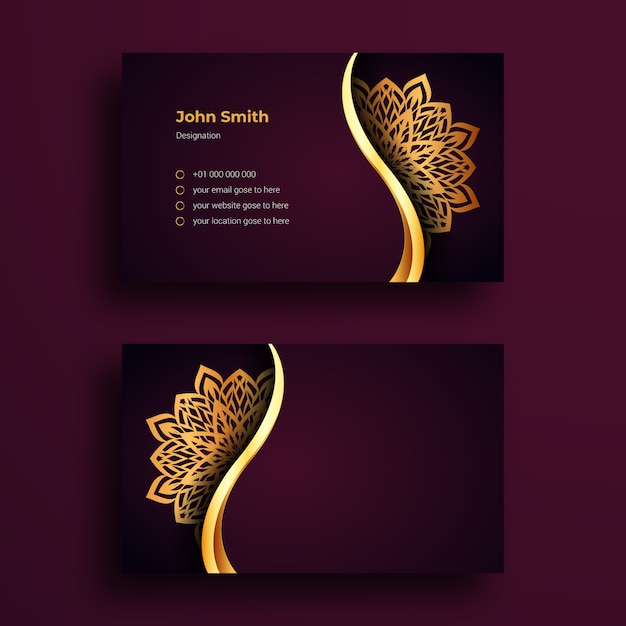 Business Card Template With Luxury Mandala Arabesque