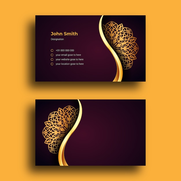 Business Card Template With Mandala