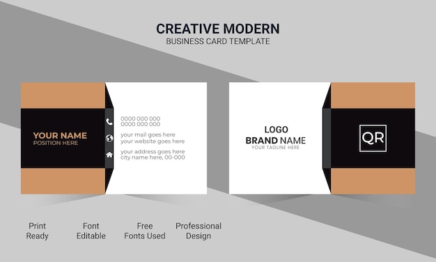 Vector business card template with a picture of a business card