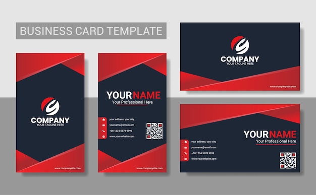 business card template with shapes