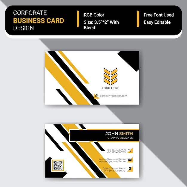 A business card that says corporate business card design