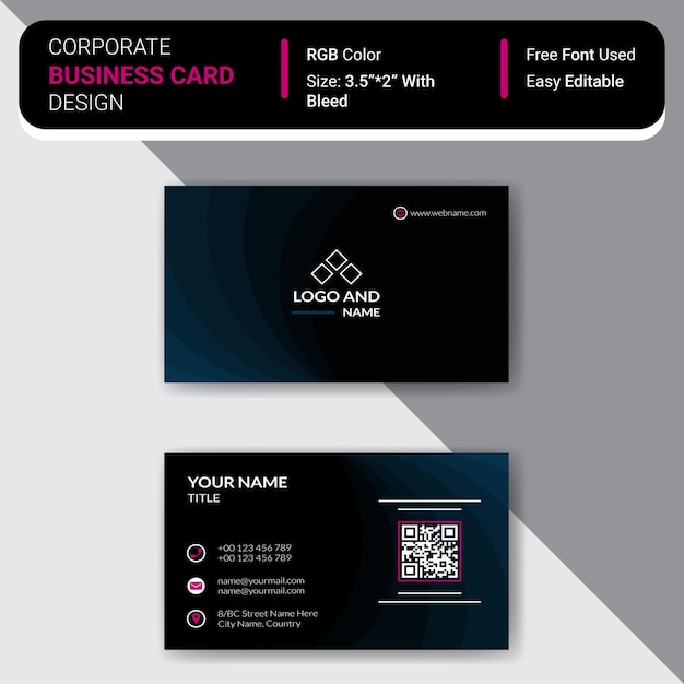 A business card that says corporate business card design