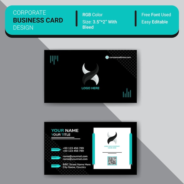 A business card that says corporate business card design