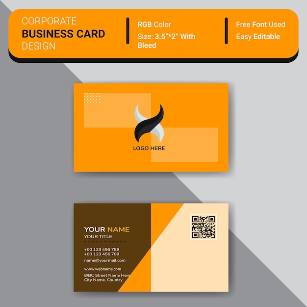 A business card that says corporate business card design