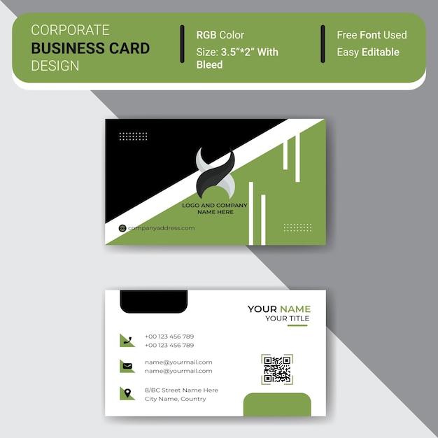 A business card that says corporate business card design