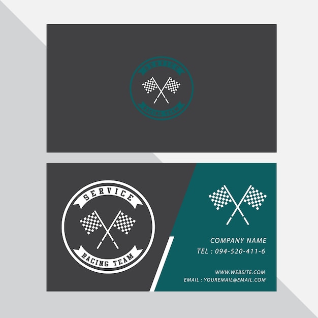 Business card vector design and racing sport.