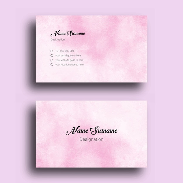 Vector business card, with abstract splash watercolor background design template