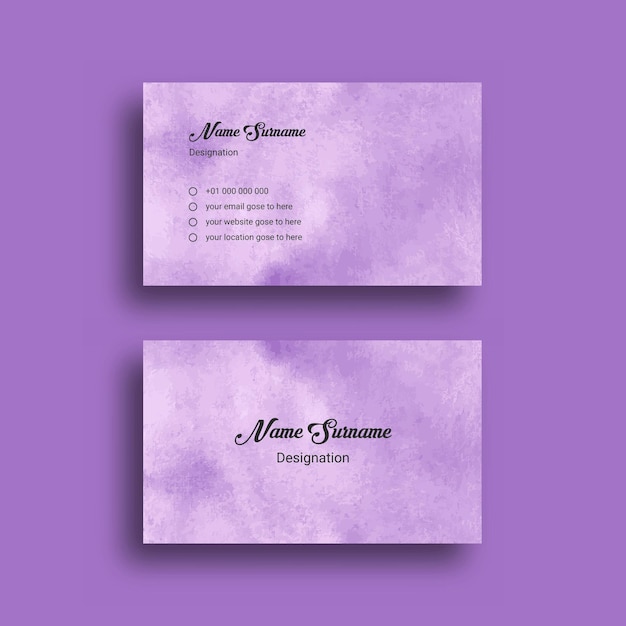 Business Card, With Abstract Splash Watercolor Background Design Template