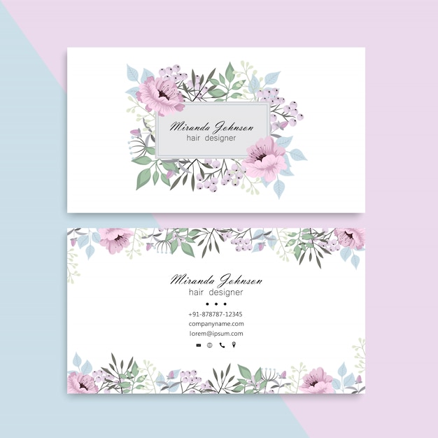 Business card with beautiful flowers