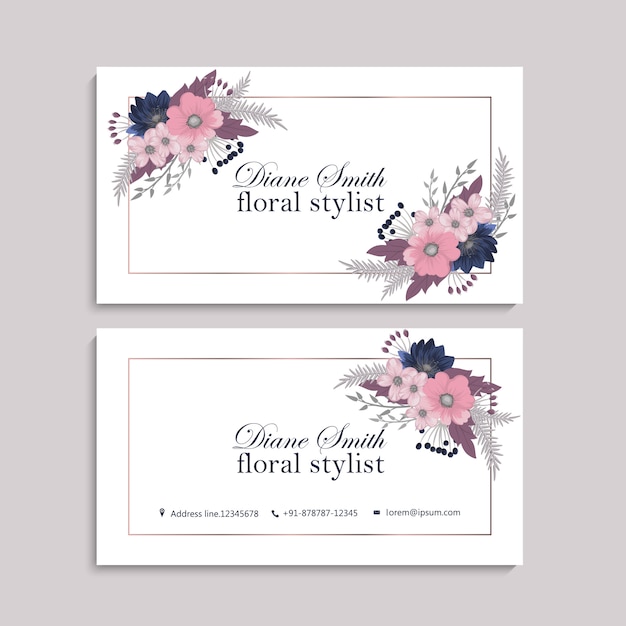 Business card with beautiful flowers