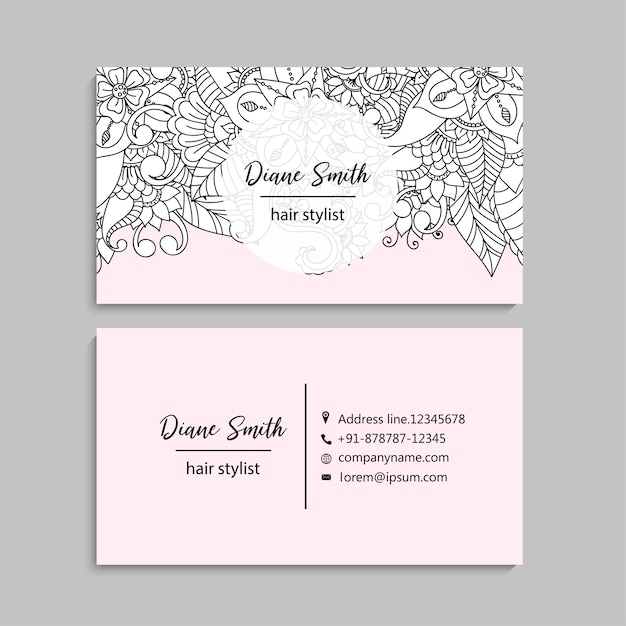 Business card with beautiful flowers