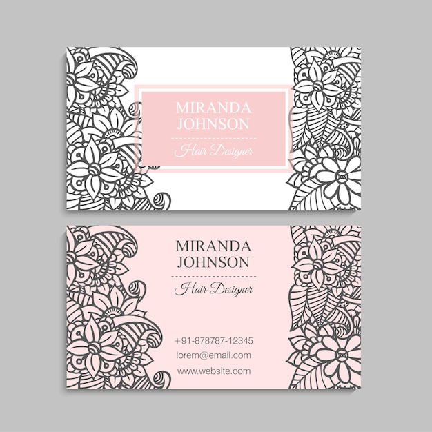 Business card with beautiful flowers