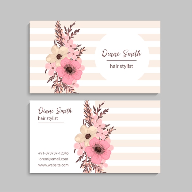 Business card with beautiful flowers