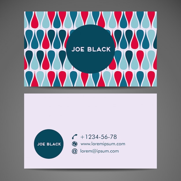 Business card with colorful ethnic pattern design