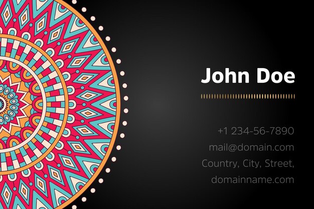 Business card with gold mandala design