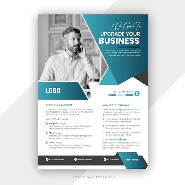 Vector a business card with a man talking on the phone