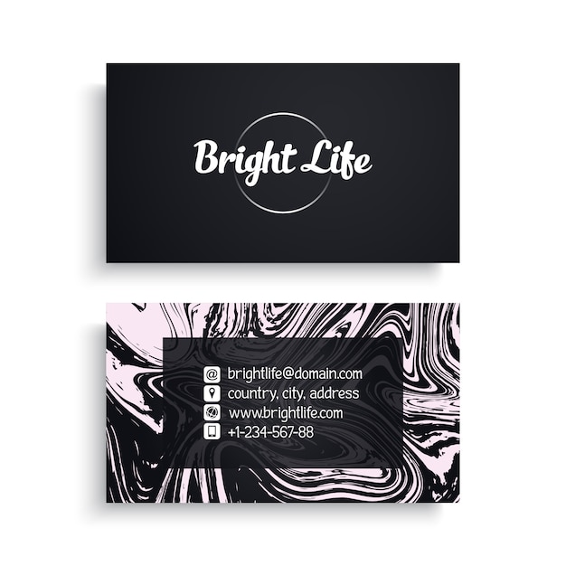 Business card with marble texture