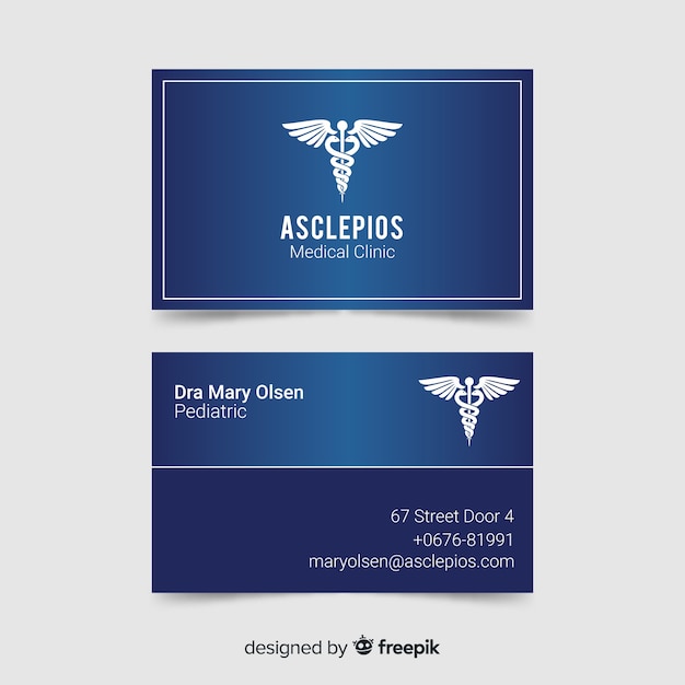 Business card with medical concept