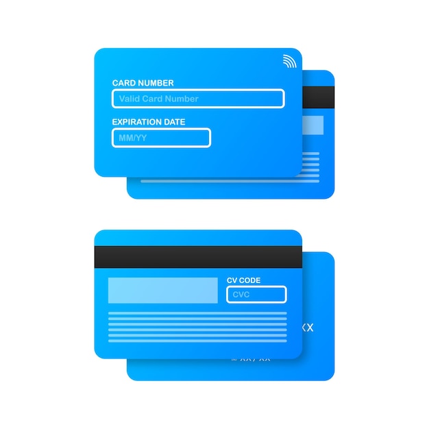 Business card with pay details for web page design Online shopping Credit card Online store