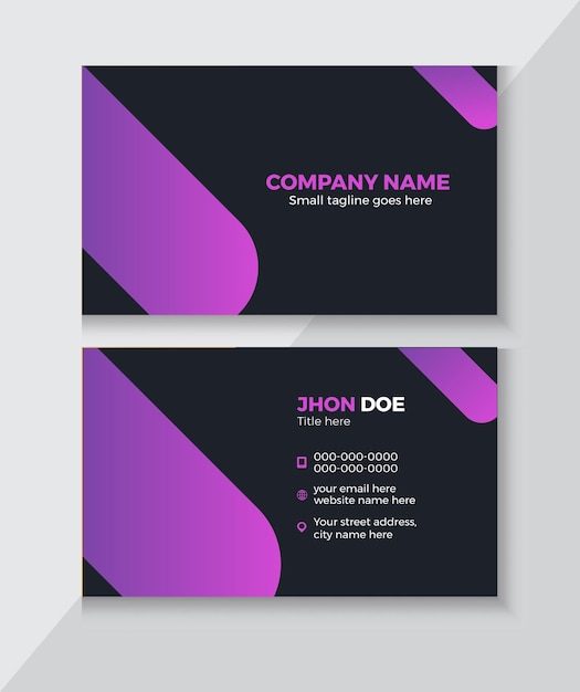 Business card with a purple pattern on it