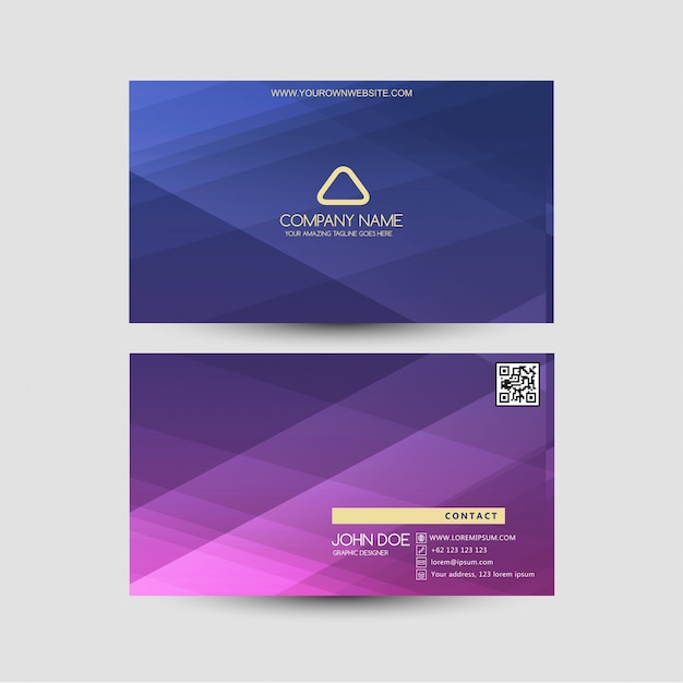 Vector business card with purple styles