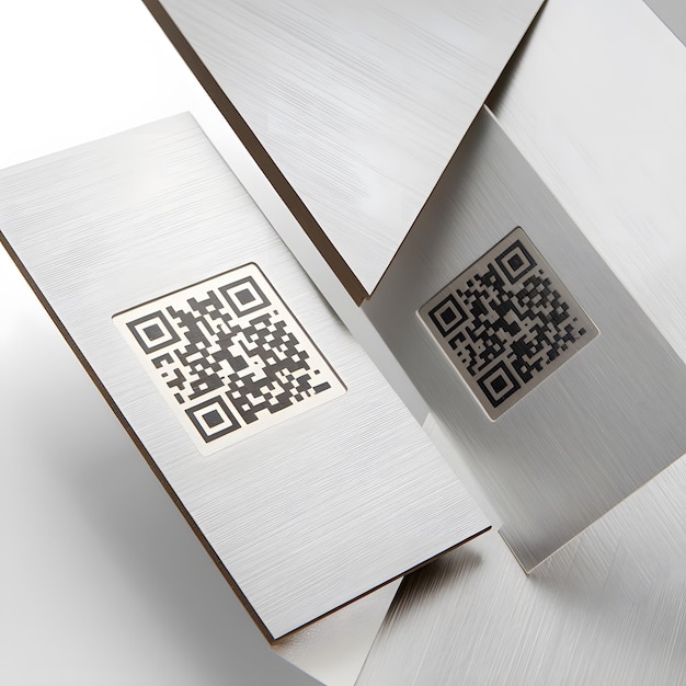 Vector business card with qr code and name template