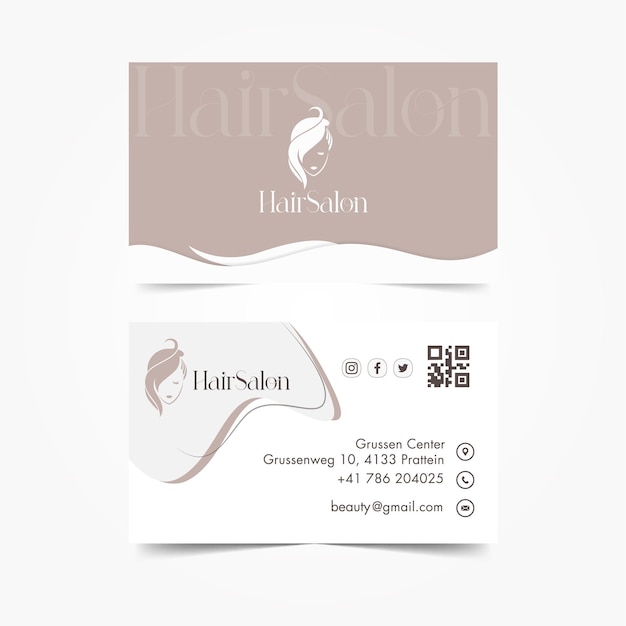 Vector a business card with the words hair salon on it