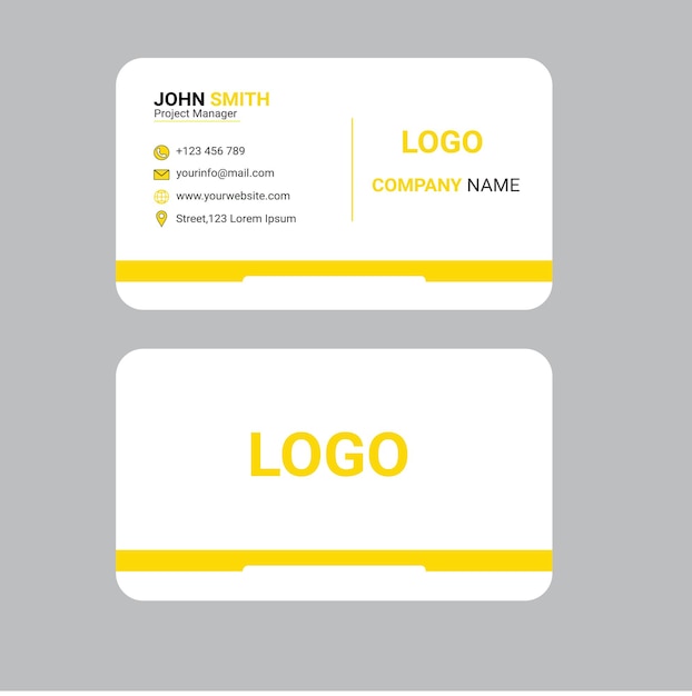 Business Card with yellow colour simple design