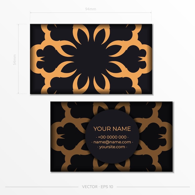 Business Cards. Decorative floral business cards, oriental pattern, illustration.