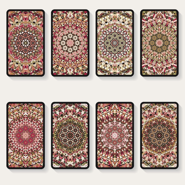 Business cards with kaleidoscope pattern