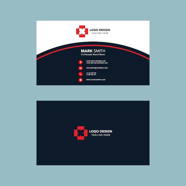 business cards with shades of black red and white Minimalist business card template