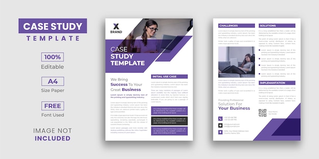 Business case study template design with 2 pages