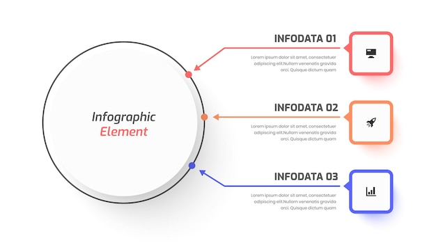 Business Central Circle Infographic Presentation with Thin Line 3 Option and Icon for Workflow