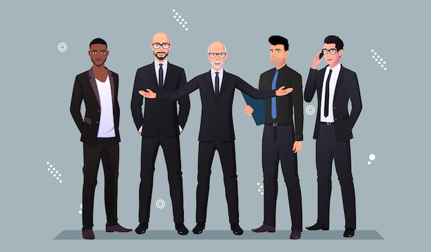 Business Characters In Suit for Landing Page And Web Design