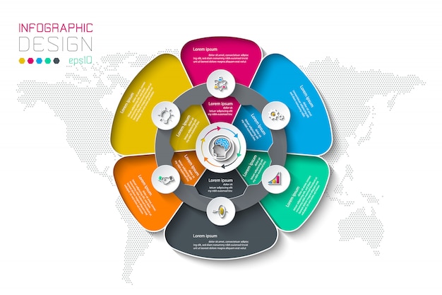 Business circle labels shape infographic groups.