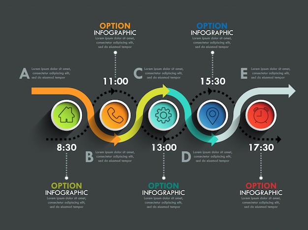 Business circle timeline banner